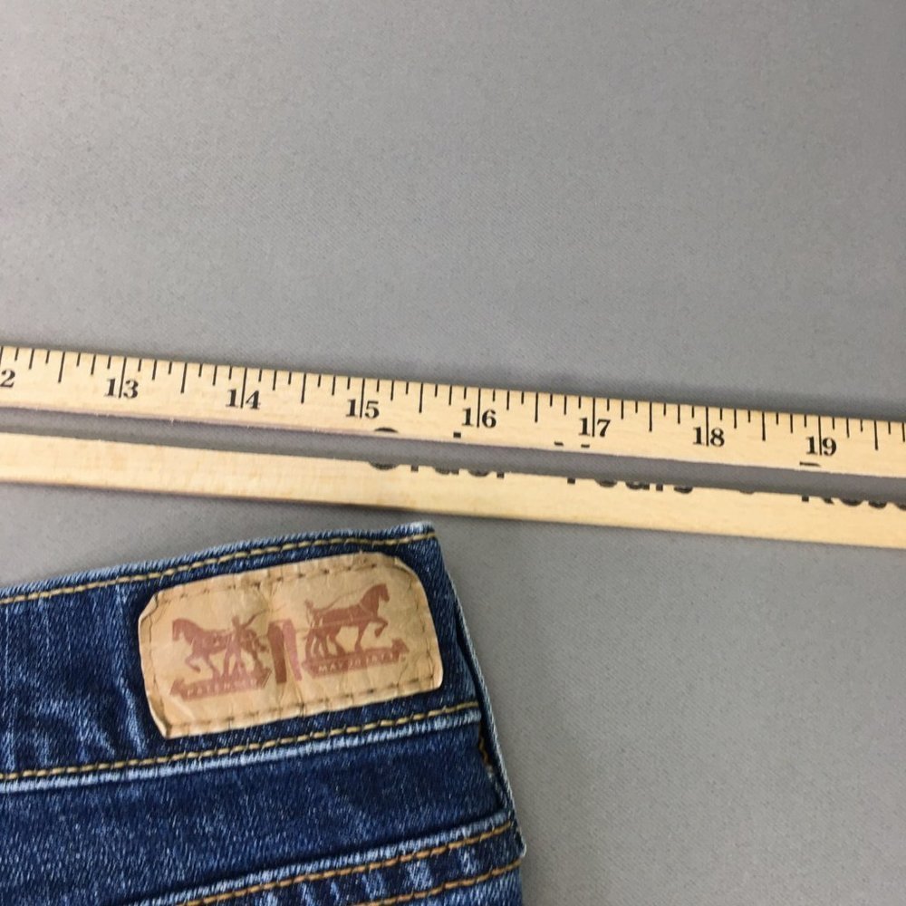 Levis 515 Cut Off Jean Short 12 Womens Dark Blue Denim Casual #1127 - Picture 9 of 11